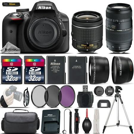 Nikon D3300 Digital SLR Camera + 18-55mm VR + 70-300mm + 64GB & More -4 Lens (Nikon D3300 Best Price In India)