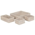 thumbnail image 4 of Kouboo La Jolla Rattan 4-Piece Nesting Desk, Drawer Shelf & Cabinet Tray, Storage Basket, Coffee Station, Tea Bag Organizer, Pantry, White Wash, 4 of 12