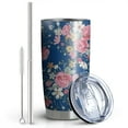 thumbnail image 2 of 20 Oz Pioneer Flower Coffee Tumbler Double Wall Insulated Stainless Steel Water Bottle | Metal Reusable Thermoses Flask with Cup Cap | Leak & Sweat Proof with Anti-Dust Lid, 2 of 7