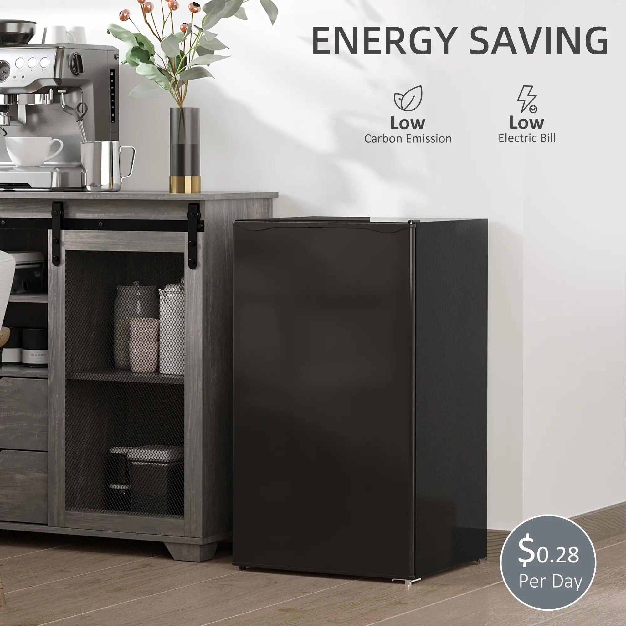 Resenkos 3.2 Cu.Ft Mini Fridge with Freezer, Dorm, Home Office, Energy Efficient, Black