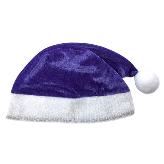 SeasonsTrading Purple Plush Santa Hat (Kds) - Fun Holiday Xmas Christmas Costume Party Hat