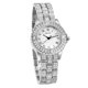 thumbnail image 1 of Reloj de pulsera elegante para mujer con pulsera de metal con números romanos y purpurina de diamantes de imitación, reloj de cuarzo analógico, 1 of 4