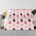 thumbnail image 3 of Throw Blanket for Couch, Pink Pumpkin Bat Mushroom Super Soft Fuzzy Comfy Warm Throw Blanket, Cuteness Lightweight Cozy Plush Flannel Blanket & Throws for Sofa and Bed All Season, 3 of 5