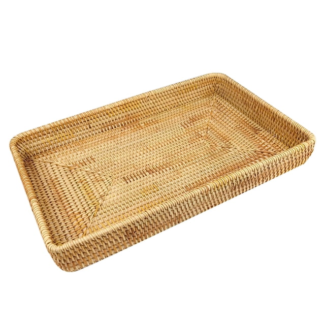 Bandeja de ratán, bandeja de ratán, organización de mesa, bandeja de servicio de ratán, bandeja tejida, confiabilidad excepcional
