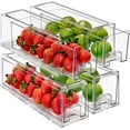 Fridge Drawers Clear Stackable Pull Out Refrigerator Organizer Bins