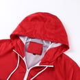thumbnail image 3 of Lu's Chic Men's Hooded Windbreaker Jacket Lightweight Loose Fit Windproof Water Resistant Unlined Outdoor Light Rain Jacket Red 40, 3 of 5