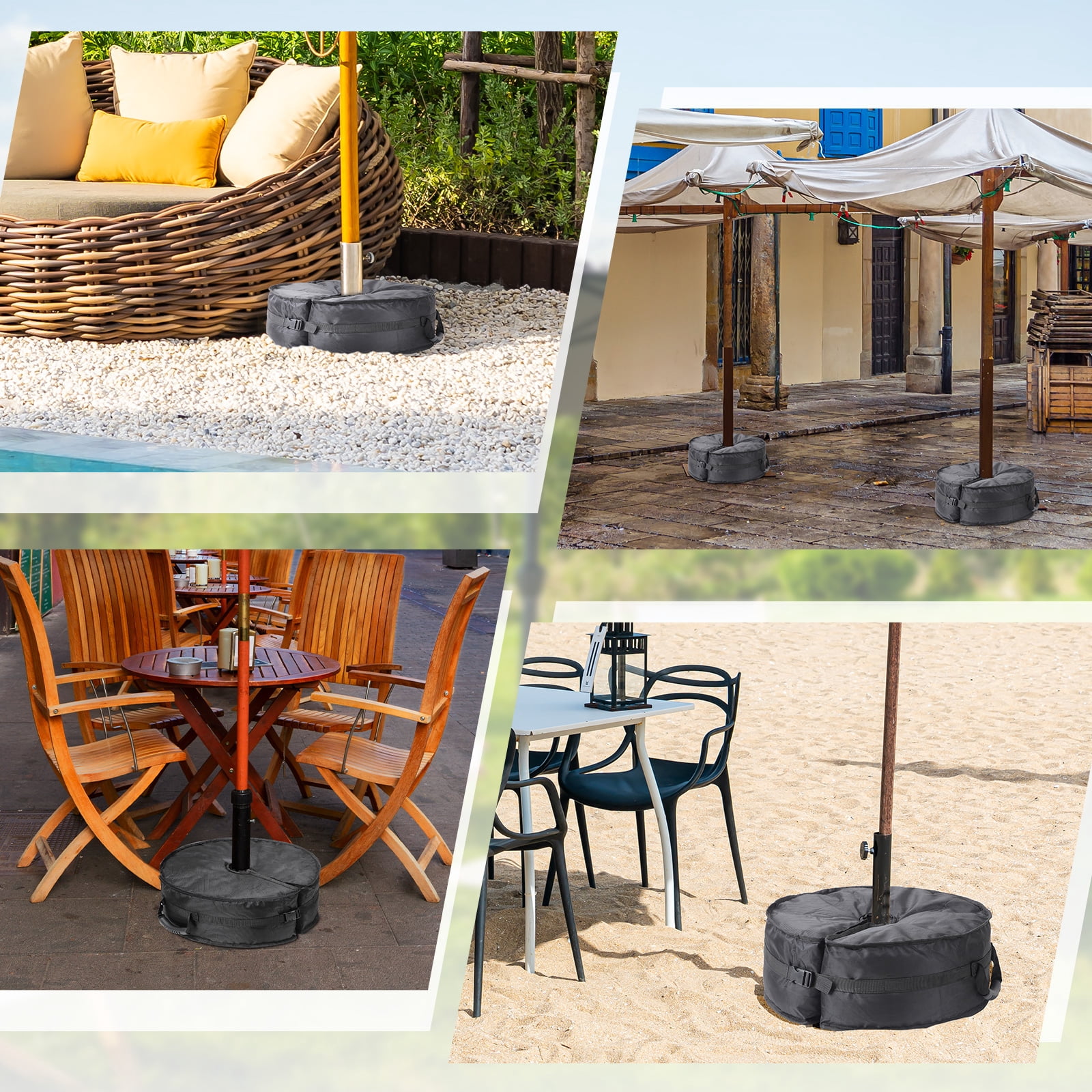 18" Round Umbrella Base Weight Sandbag, Heavy-Duty Sandbags, Fillable Sand Bags with Side-Slot Opening for Weight Fits Offset, Cantilever & Outdoor Patio Outdoor Garden Parasol Stand (Without Sand)