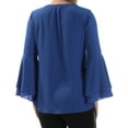 thumbnail image 2 of ALFANI $70 Womens New 1174 Blue Bell Sleeve V Neck Top 8 B+B, 2 of 2