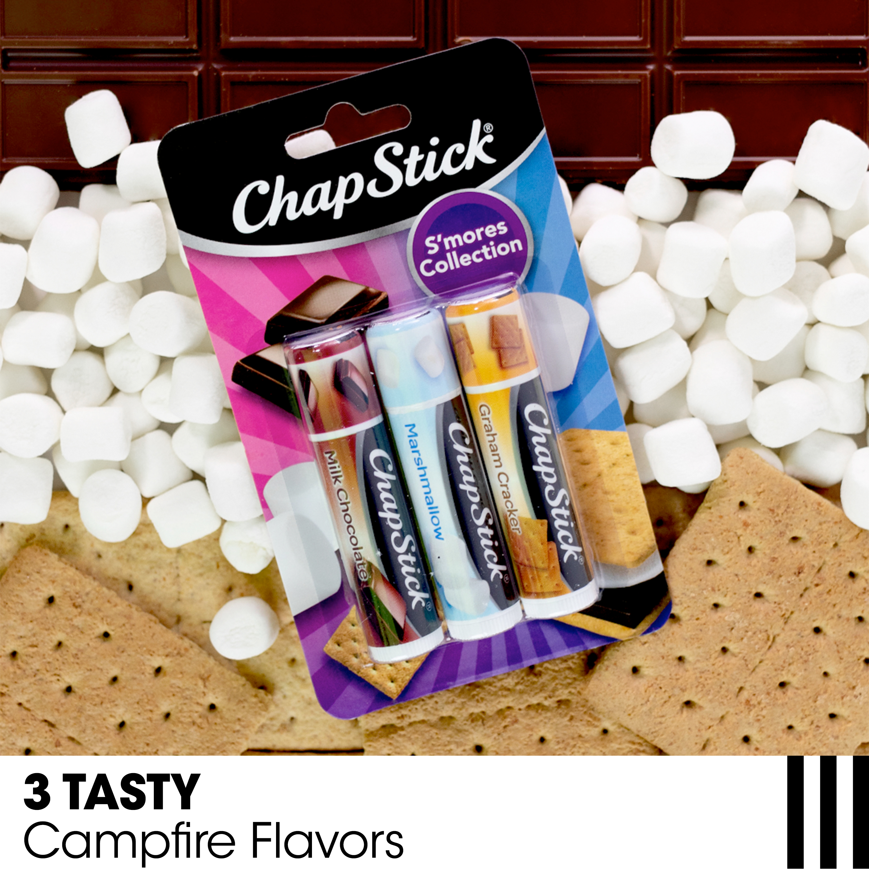 ChapStick S'mores Collection Flavored Lip Balm, Multi-Flavored, 0.15 Oz, 3 Pack - image 2 of 6