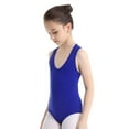 thumbnail image 3 of YEAHDOR Kids Girls Sleeveless Floral Lace Back Ballet Dance Leotard Wider Shoulder Straps Gymnastic Exercise Bodysuit Dancewear Blue-A L, 3 of 7