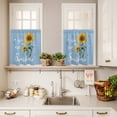 thumbnail image 3 of 3 Piece Kitchen Curtains and Valances Set Light Blue Sunshine Sunflower Cafe Curtains 24 Inch Length Pastoral Bees Farmhouse Floral Valance & Tier Curtain for Living Room Bedroom 54"x18"+27"x24"*2, 3 of 6