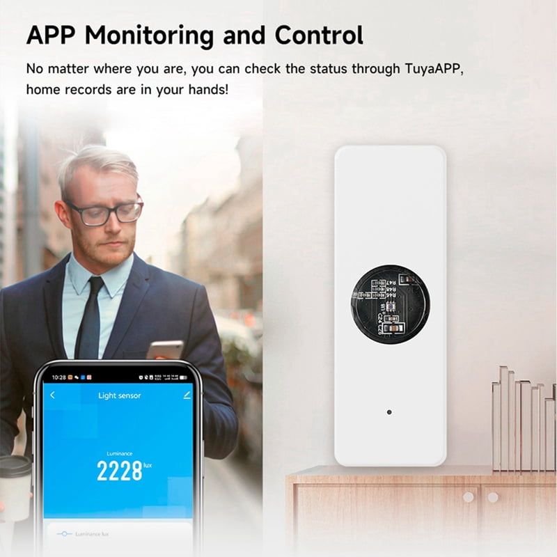 2X Tuya ZigBee Light Sensor Luminance Sensor Beam Sensor Real-Time Luminance Detection Smart Home Automation App Control