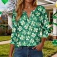 thumbnail image 2 of COMVALUE Saint Patricks Day for Women 2026 Lucky Shamrock 3/4 Sleeve Shirt Funny Irish Graphic Tee Spring Party Tops (Mint Green, M), 2 of 9