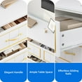 thumbnail image 3 of Dextrus 6-Drawer Dresser with Power Strip, Gold Strips & Metal Handles, Bedroom Storage Chest, White, 3 of 10