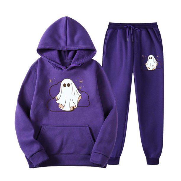 Puntoco Moda Mujer Impresión Deportes Casual Abrigo Pantalones Largos Con Capucha Suéter Tops Pantalones Conjunto De Manga Larga Con Capucha Puntoco Puntoco-1713
