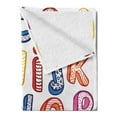 thumbnail image 2 of Educational Soft Flannel Fleece Throw Blanket, Hand Drawn Colorful 3D Style ABC Letters Kids Patterns Joyful Fun Design, Cozy Plush for Indoor and Outdoor Use, 50" x 60", Multicolor, by Ambesonne, 2 of 5