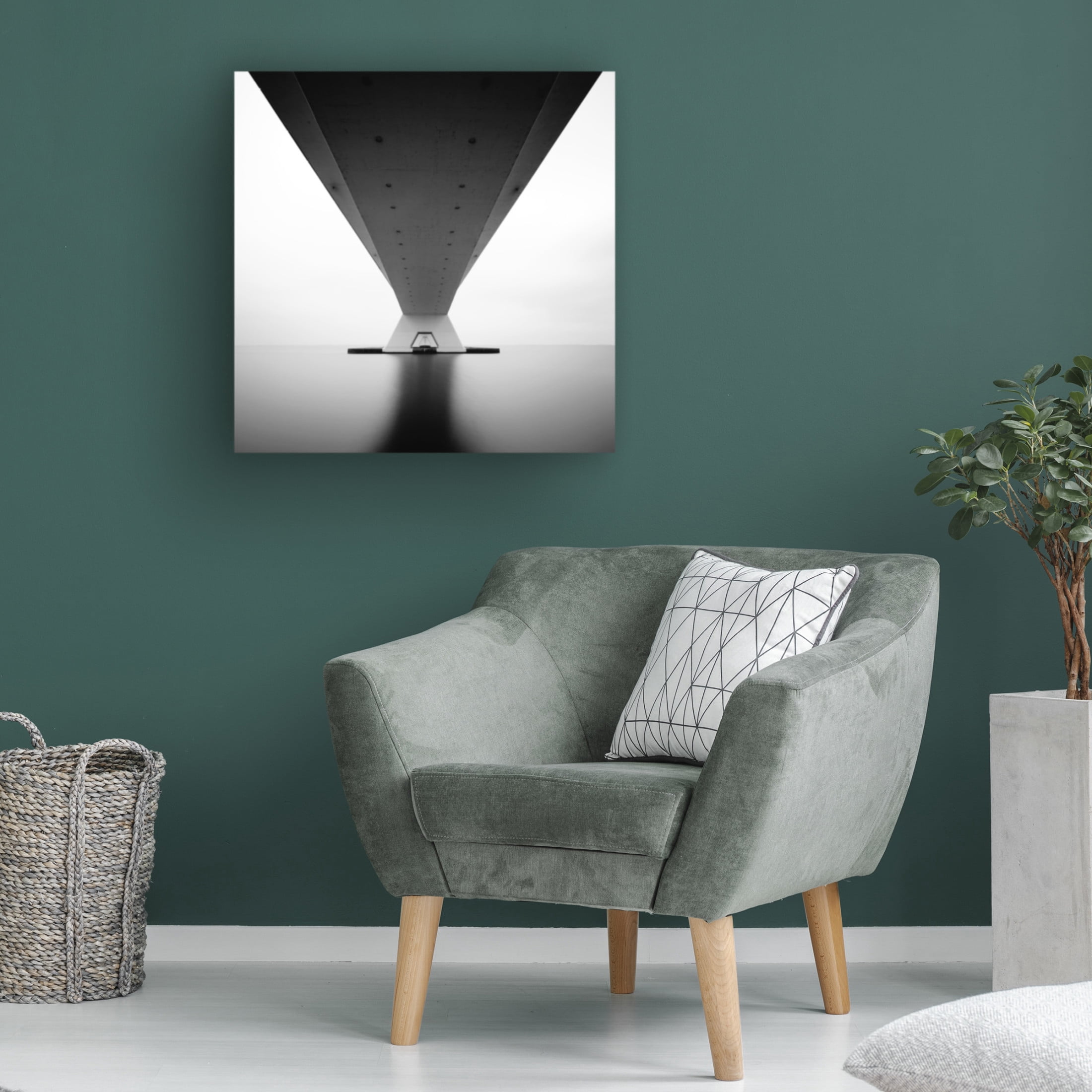 Canvas Wall Art - Steve Cheetham 'Zeeland Bridge' Wall Art for Living Room, Bedroom, or Office Décor by Trademark Fine Art - 35 x 35 Inches
