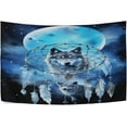 thumbnail image 4 of FREEAMG Wolf Dream Catcher Tapestry Hippie Wall Hanging Tapestries Aesthetic Decorative for Living Room Bedroom Ceiling 60x51In, 4 of 7