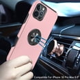 thumbnail image 3 of For Apple iPhone 16 Pro (6.3") Hybrid Slim Kickstand with Metal Invisible Ring Stand Holder Fit Magnetic Car Mount Shockproof Cover ,Xpm Phone Case [ Pink ], 3 of 10