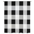 Black White Plaid Sheer Curtains 72 Inch Length, Light Filtering Voile ...