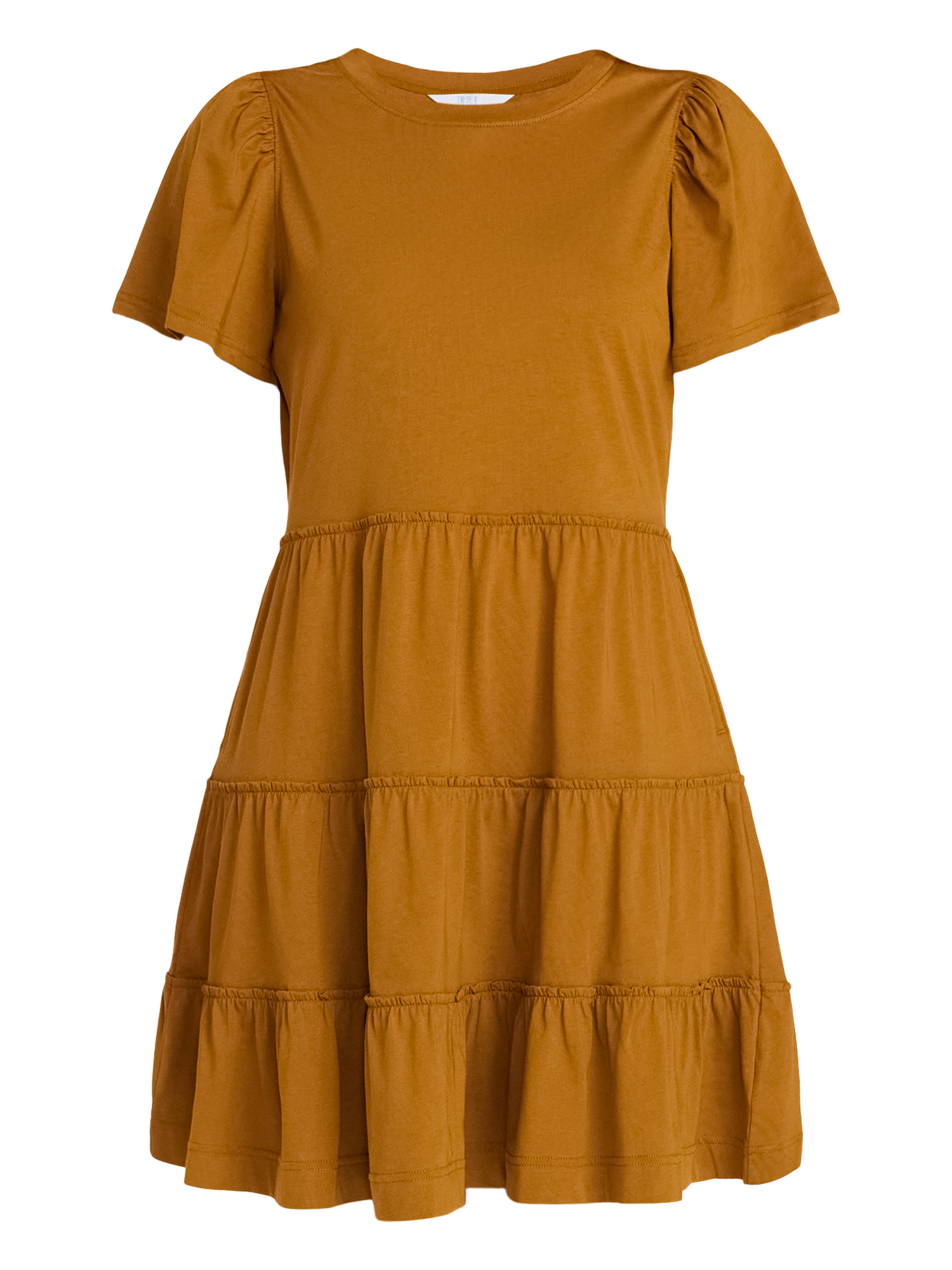 Time and Tru Women's and Women’s Plus Cotton Swing Dress with Short Sleeves, Sizes XS-4X