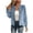 Blue, variant on Women's Faux Suede Long Sleeve Jacket Zip Up Cropped Bomber Jackets Solid Color Outerwear with Pocket Blue L