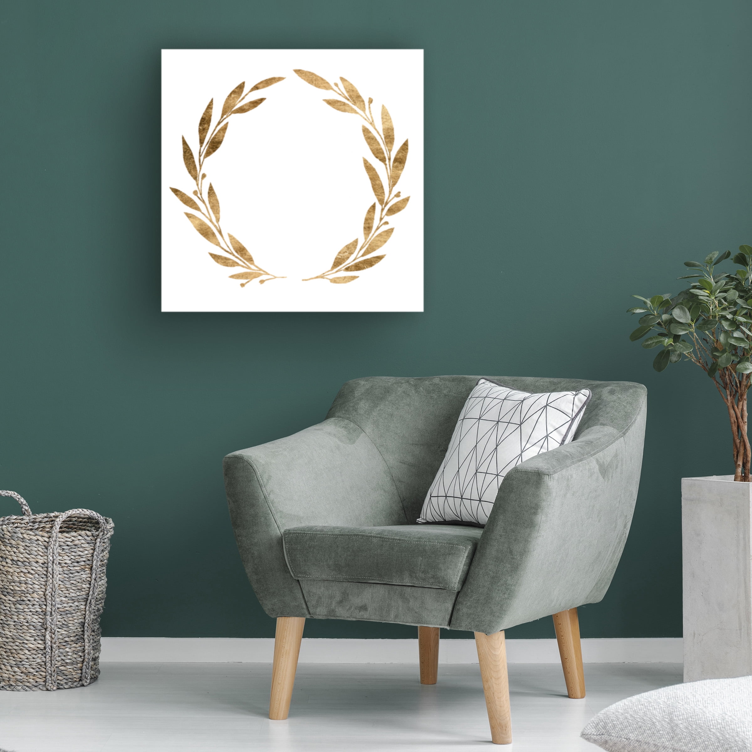 Annie Warren 'Wreath in Gold III' Canvas Art