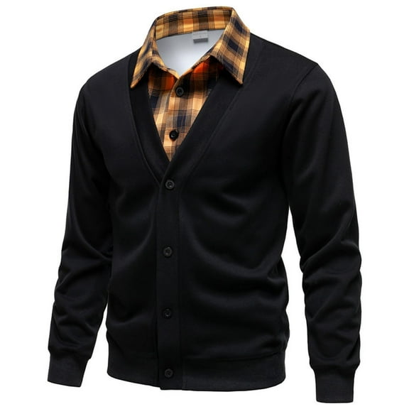 FDGIU Men's 2025 Fall Plaid Shacket - Long Sleeve Button Down Jacket, Comfy Lined Flannel Shirt Coat with Pockets