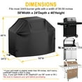 thumbnail image 5 of Grill Cover, 58 inch BBQ Gas Grill Cover for Outdoor Grill, Waterproof, Anti-UV, Rip-Proof, Fade Resistant Material, Barbecue Cover with Hook-and-Loop Straps Adjustable Hem Drawstring, Black, 5 of 8