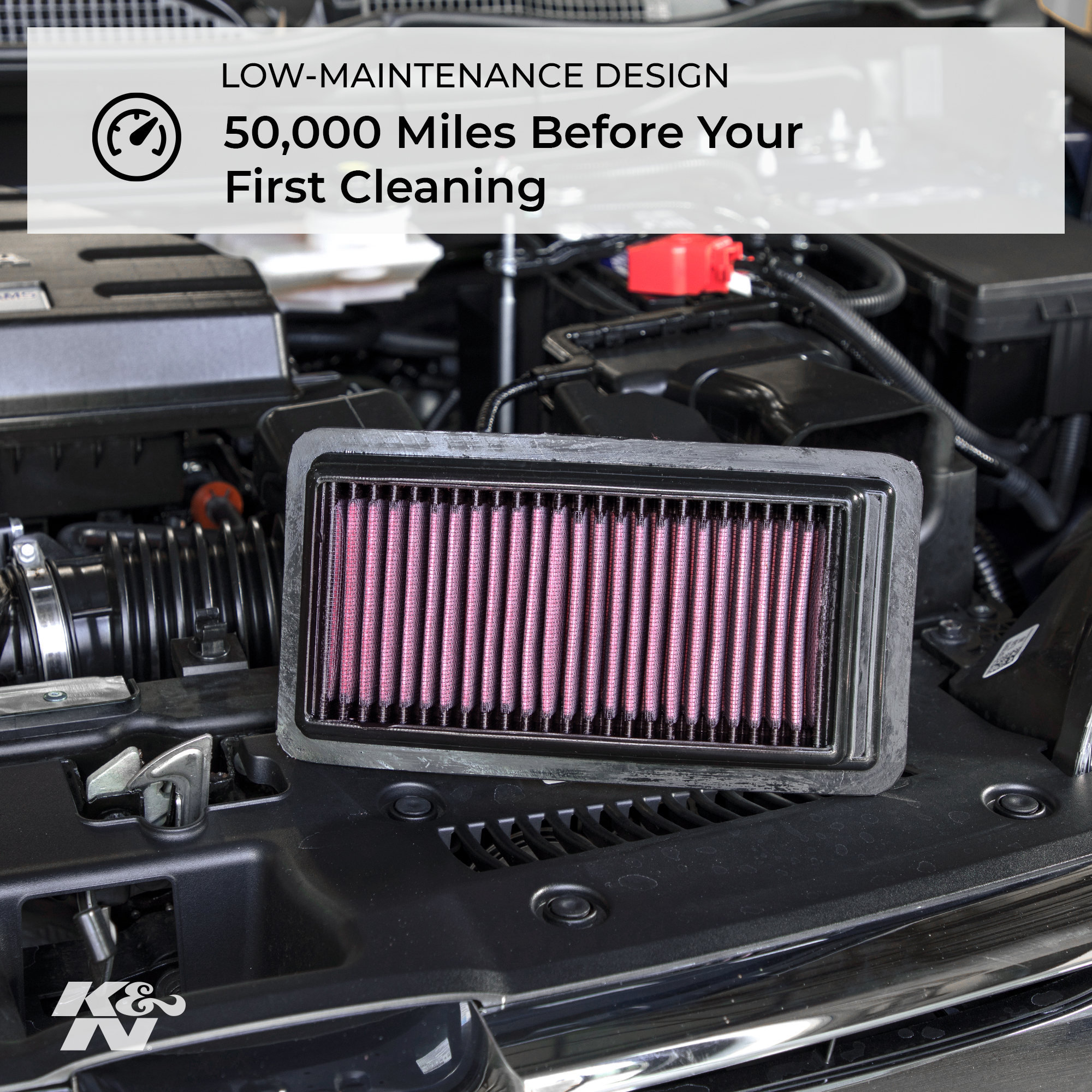 K&N Performance High-Flow Engine Air Filter: Washable, Multi-Layer Protection, Engineered to Boost Horsepower, 33-3103