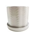 thumbnail image 1 of S/2 CHEVRON PLANTERS W/ SAUCER 6/8", WHITE, 1 of 1