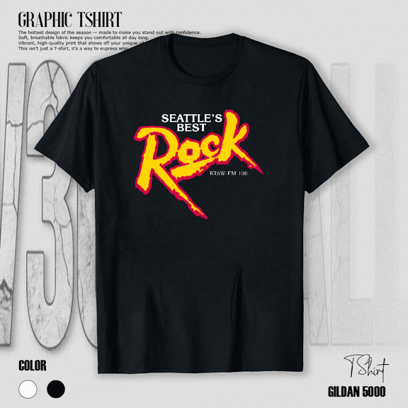 Rock 99.9 KISW Seattle Classic Radio Station Vintage Fan Art Unisex T-Shirt V70947, up to size 5XL