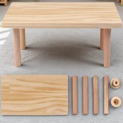 BESTONZON Natural Wood Hamster Platform for Cage Pet Stand with Legs Light Yellow