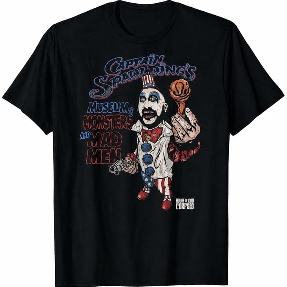 House of 1000 Corpses Captain Spaulding T-Shirt, Rob Zombie Horror Graphic Tee