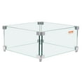 thumbnail image 2 of Square Fire Pit Glass Wind Guard - 15x15x7 Inch Thick Tempered Panel with Sturdy Feet & Brackets, 2 of 10