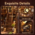 thumbnail image 6 of Book Nooks for Adults | DIY 3D Wooden Miniature Dollhouse Kit with LED Light | Creative Craft Model & Bookshelf Decor Gift, 6 of 11