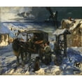thumbnail image 2 of George Overbury Hart 17x15 Gold Ornate Wood Frame and Double Matted Museum Art Print Titled - Village Scene, 2 of 4