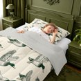 thumbnail image 3 of Manfei Green Billed Waterfowl Print Twin Comforter Sets,Rustic Mallard Duck Bedding Set,Light Gray Reversible,2-Piece,1 Comforter and 1 Pillowcase, 3 of 7