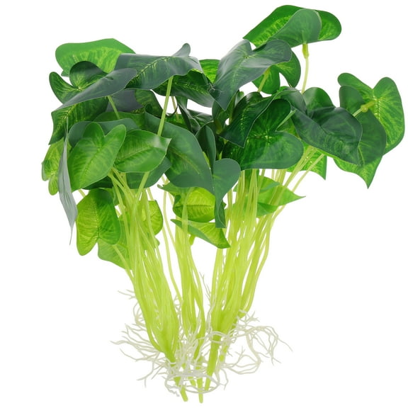 WASHWEPE Aquarium Decorations Aquarium Artificial Plant Green 5Pcs 9.4X3In Silk Fabric