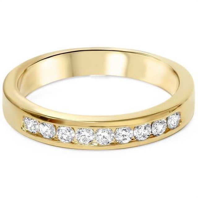 1/4ct Diamond Ring Channel Set Wedding Band 14K Yellow Gold Size 6
