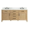 thumbnail image 2 of Solana 72" Wood Vanity in Weathered Fir Calacatta White Quartz Top no Mirror, 2 of 14