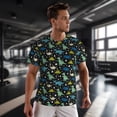 thumbnail image 3 of Wukai Dinosaur Print Men's Short-Sleeved Mesh T-Shirt,Quick-Dry Short Sleeve Workout T-Shirt-X-Large, 3 of 8