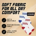 thumbnail image 7 of Forever Bambe Retro Mini Crew Socks for Women, Medium Cushioned Bottom Striped Sock,  (4-Pack), 7 of 7