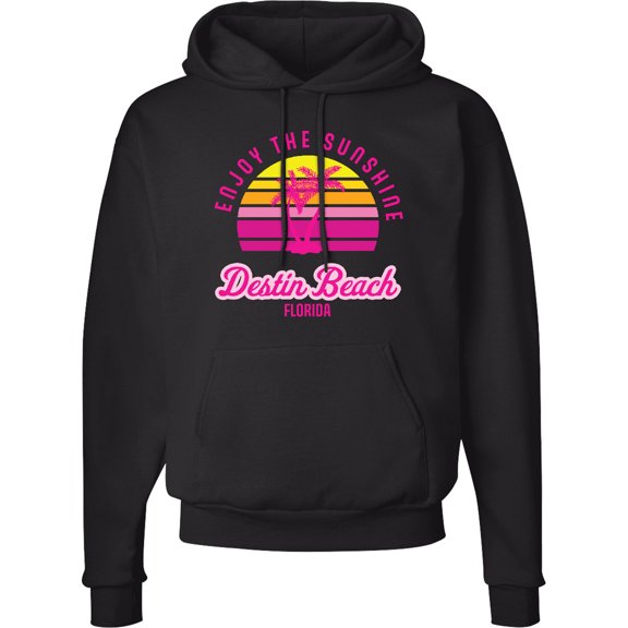 Inktastic Summer Enjoy the Sunshine Destin Beach Florida in Pink Adult Hoodie Sweatshirt