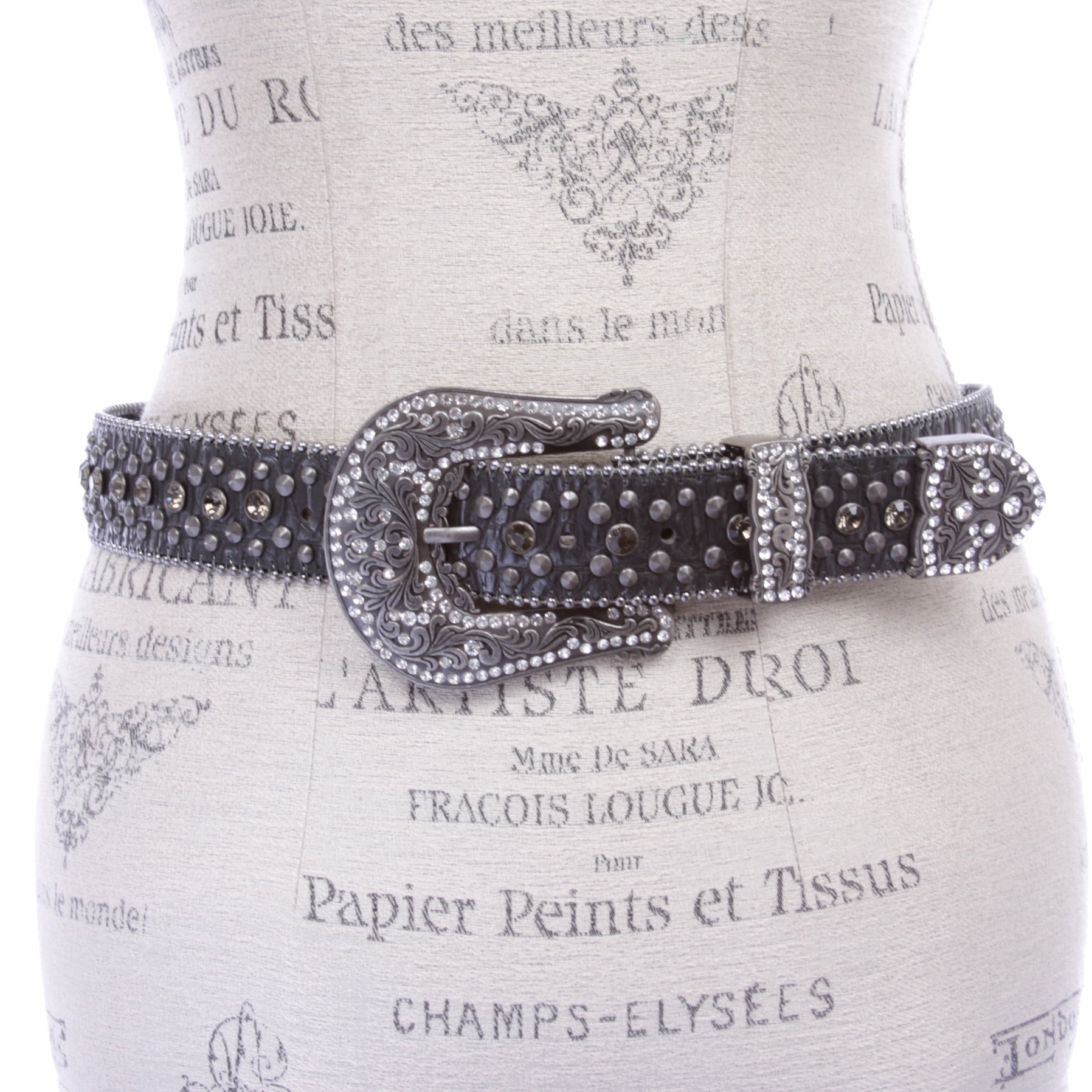 Western Cowgirl Faux Alligator Rhinestone Studded Leather  display picture 2