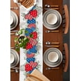 thumbnail image 2 of Table Runner Dresser Scarves 48 Inch Long,Independence Day USA Flag Heart Linen Dining Table Runners Star Stripe Polka Dot Green Leaves Tabletop Scarf for Wedding Holiday Party Kitchen, 2 of 9