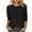 Black C, variant on TAGOLD Summer Tops T-shirt Blouse for Womens,Women's Fashion Printed Loose T-shirt 3/4 Sleeves Blouse Round Neck Casual Tops