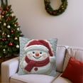 thumbnail image 4 of Christmas Throw Pillow Cover - Holiday Decorative Pillow Case with Santa Snowman Tree Print, Soft Fabric and Hidden Zipper Pillow Cover Sofa Bed Decor, 4 of 7