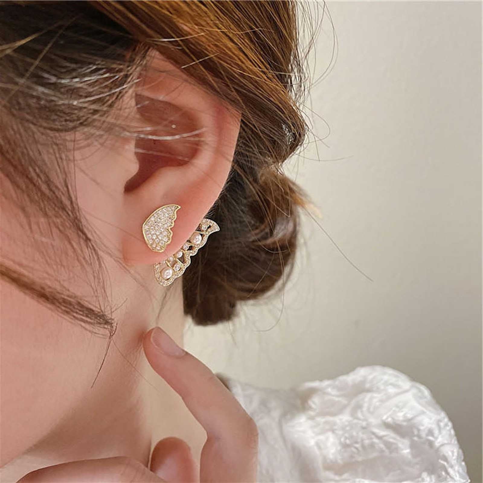 Stainless Steel Girl Clip on Earrings A Leaf Drop Dangle Buckle Earring Jewelry
