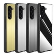 thumbnail image 3 of Compatible with Samsung Galaxy Z Fold 5 5G Case, Military Grade Protection Stainless Steel Metal Back Soft Silicone Shockproof Full Body Protective Slim Case for Galaxy Z Fold 5, Gold, 3 of 12